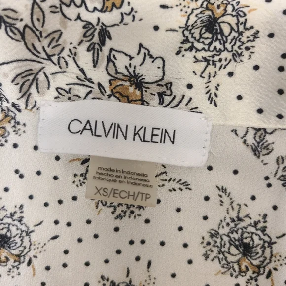 Calvin Klein Shell Collared Tank Top Multi-colored Brown Cream Sleeveless XS - Picture 4 of 8